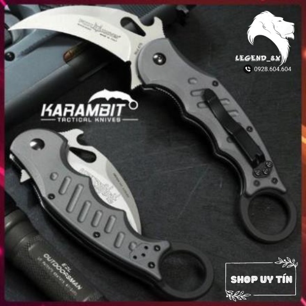 Dao Phượt Karambit Fox bạc, Dao Gấp Gọn, Đi câu cá, Đi phượt, Đi tour dã ngoại cắm trại, chiến thuật. [LEGEND_8X-DP05]