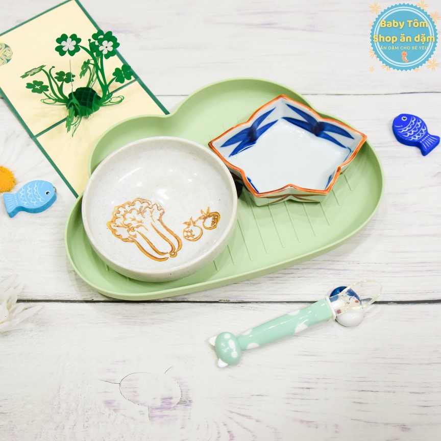 Combo bát ăn dặm gốm Nhật NPP Baby Tôm