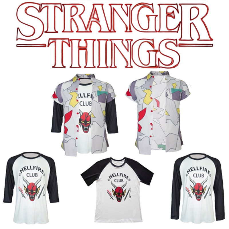 Áo thun/áo khoác hóa trang nhân vật phim Stranger Things mùa 4 Hellfire Club Mike Wheeler Dustin Henderson Lucas