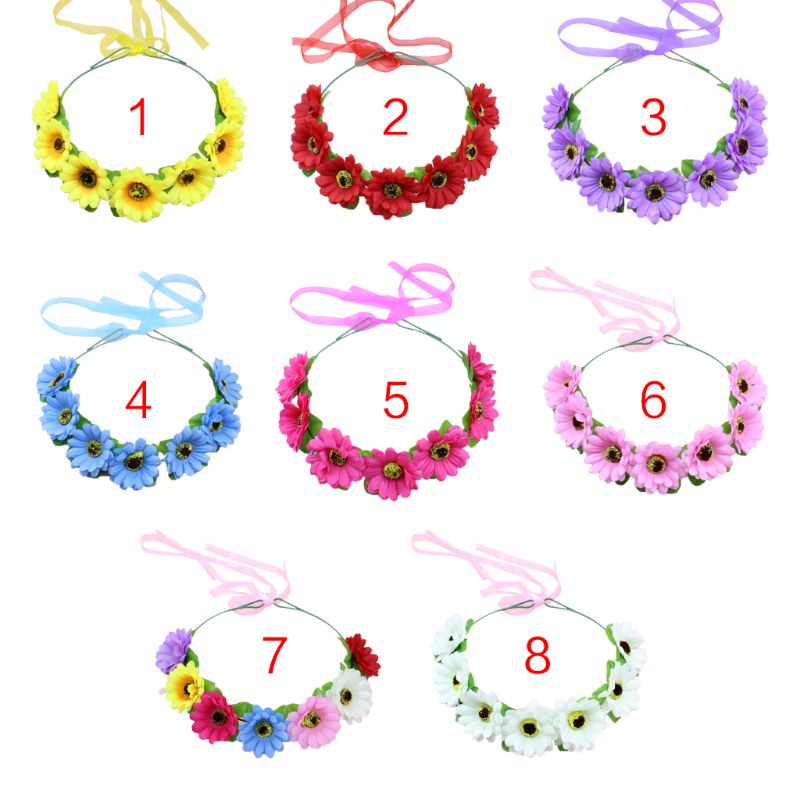 Băng Đô Hoa Hướng Dương Nhân Tạo Nhiều Lớp Phong Cách Hàn Quốc 8 Màu Lựa Chọn YOUYO