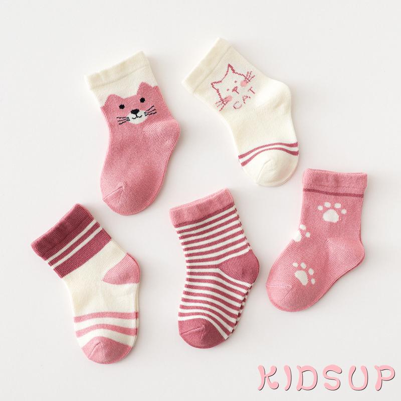 Set 5 đôi vớ cotton họa tiết hoạt hình dthời trang cho bé