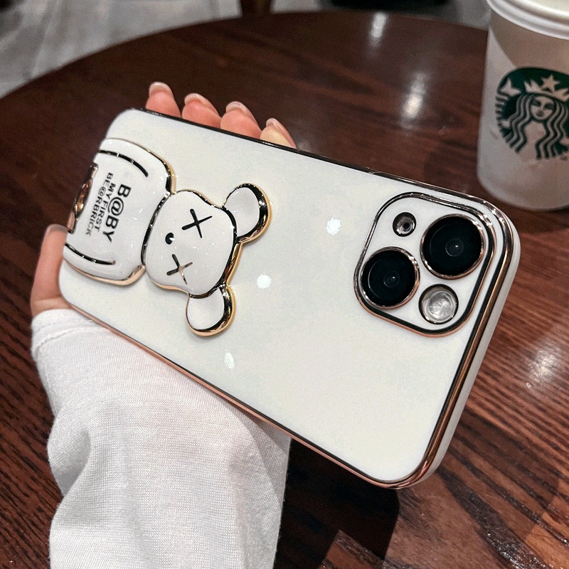 Ốp Điện Thoại Chống Sốc In Hình Gấu 3D Cho iPhone 6 6s plus 7 plus 8 plus xs max xr 11 pro max 12 pro max 13 pro max