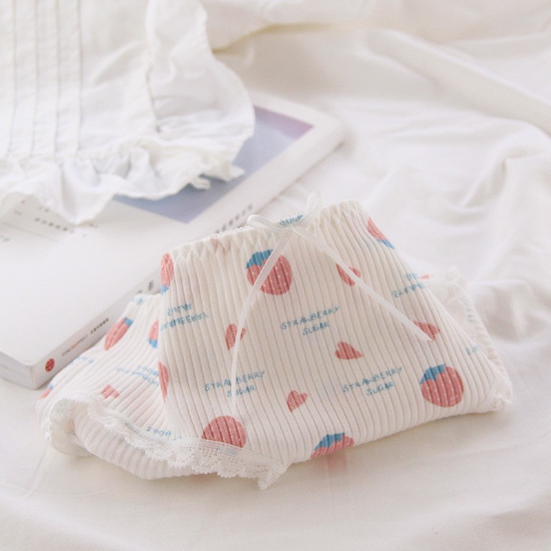 Quần Lót Nữ ❤️️FREESHIP❤️️ Quần Lót Nữ Cotton gân tăm Dâu cam chống viêm mềm mại lên dáng sexy💕Set dâu cam 027 | BigBuy360 - bigbuy360.vn