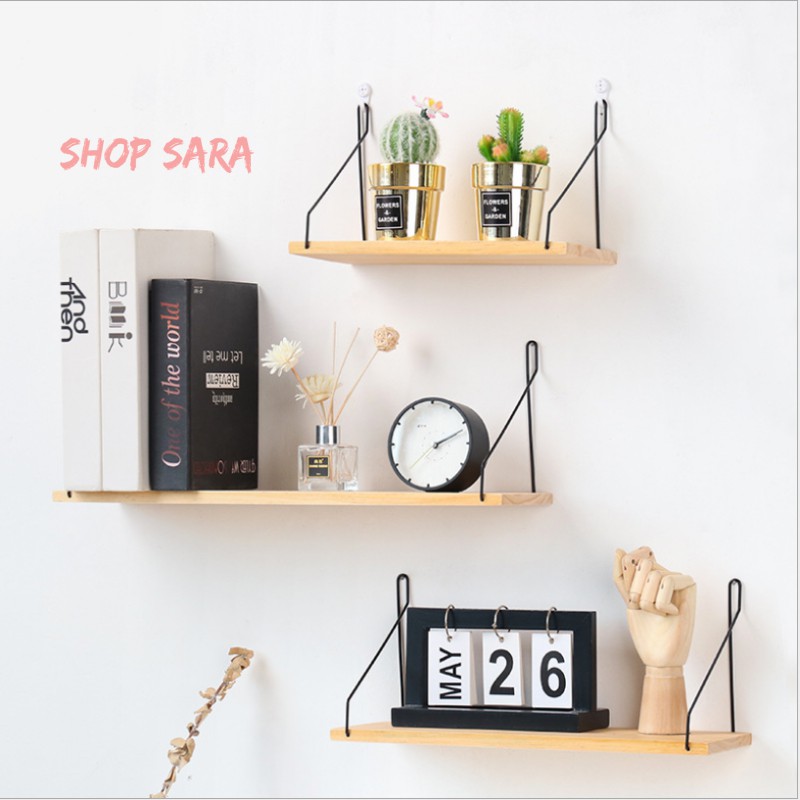 Kệ trang trí nhà cửa kệ decor nhà hình chữ nhất [Tặng Đinh] Shopsara