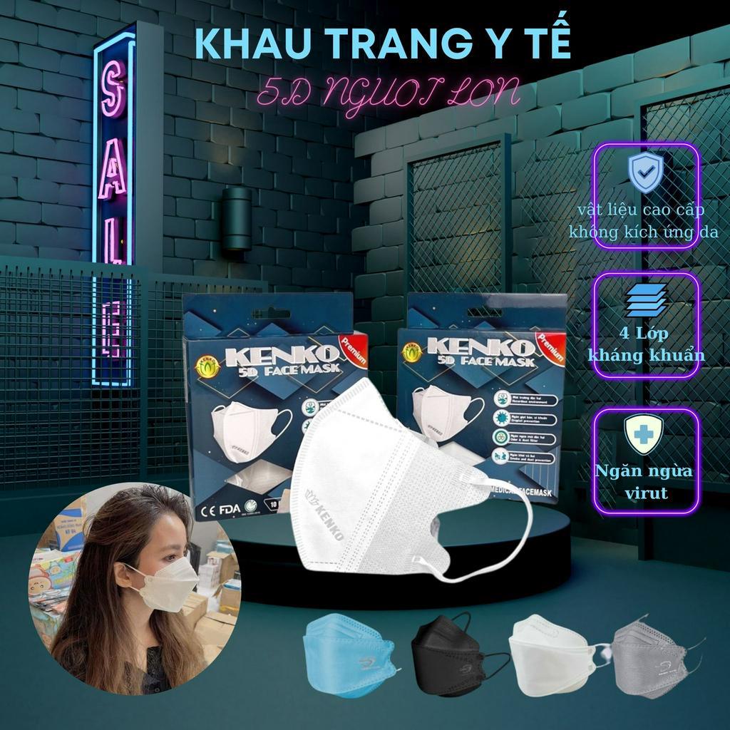 Thùng 100c Khẩu trang 5D KENKO kháng khuẩn, khẩu trang KENKO 5D màu trắng dành cho người lớn