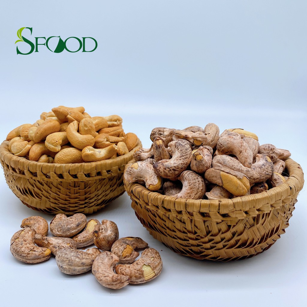 Điều rang muối Sfood, hạt điều rang muối nguyên hạt còn vỏ lụa