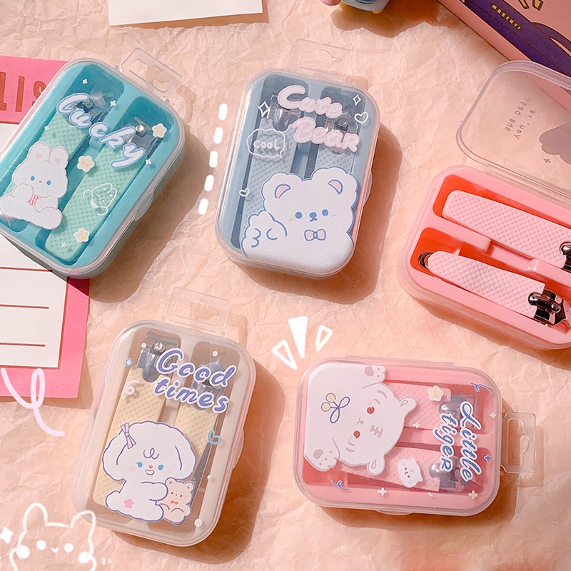 Set 2 Dụng Cụ Cắt Móng Tay Đa Năng Hình Hoạt Hình Đáng Yêu