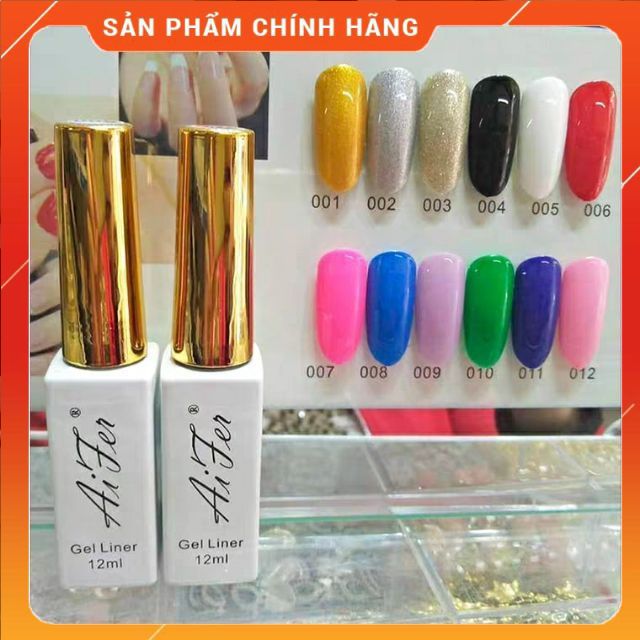 Cọ nét Aifen - Cọ vẽ nét mảnh nhất - chổi dài - chai 12ml, gel vẽ nét Thiên Di Nail