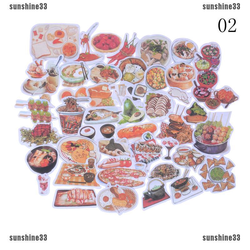 1 Gói Stickers Flower Food Album Scrapbook Diary Po Stick