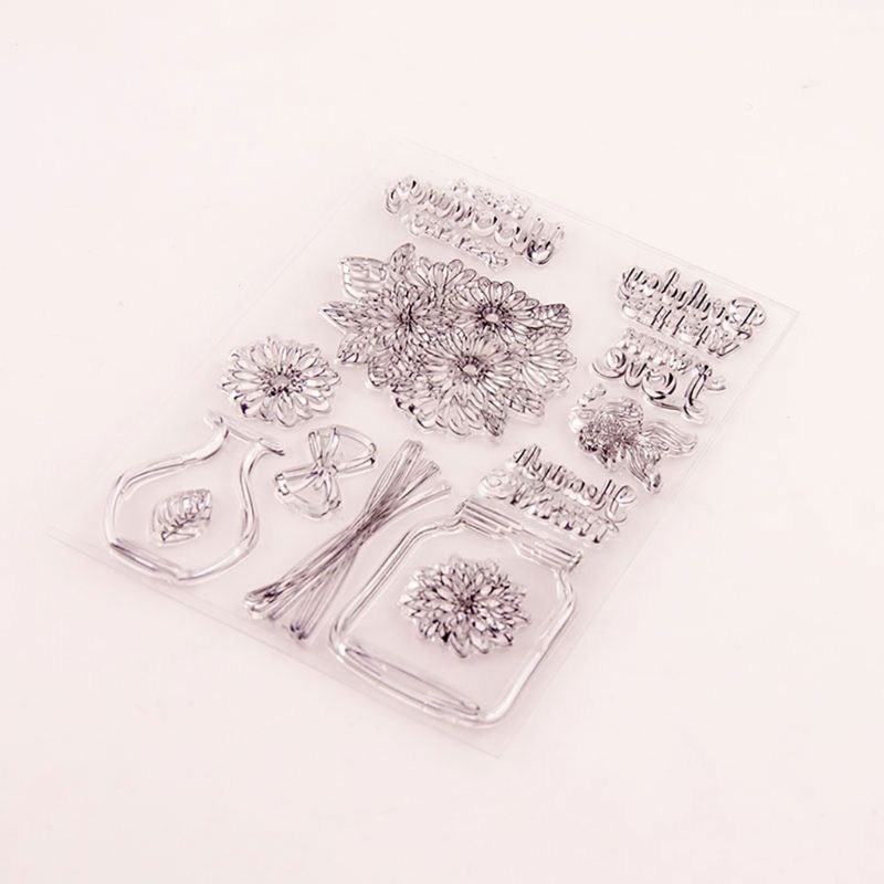 Bộ Khuôn Cắt Dập Nổi Hình Lọ Hoa Kèm Khuôn Cắt Dùng Trang Trí Sổ Tay / Album Ảnh Diy