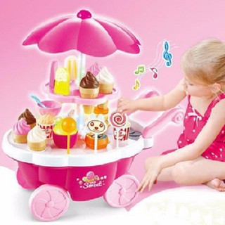 Bộ đồ chơi xe đẩy kem có đèn phát và nhạc