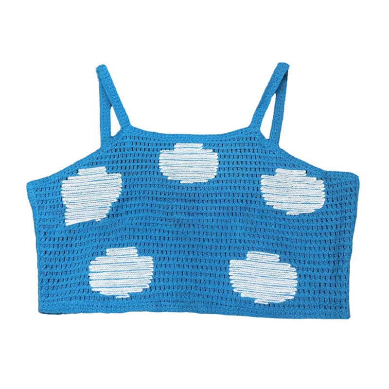 Brroa Áo Croptop Dệt Kim Không Tay In Họa Tiết Tranh Sơn Dầu Thời Trang Mùa Hè Cho Nữ