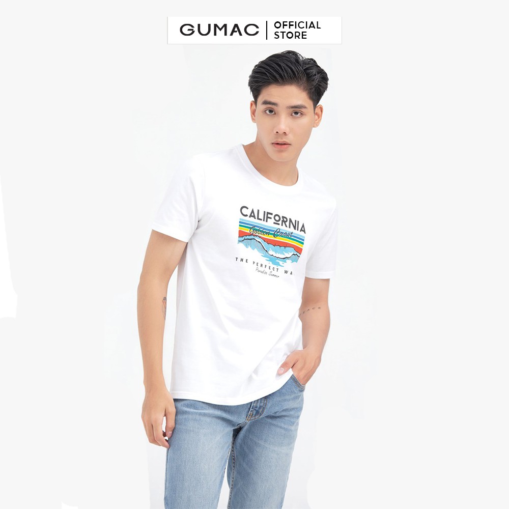 Áo thun nam in chữ california GUMAC ATNB670 | BigBuy360 - bigbuy360.vn
