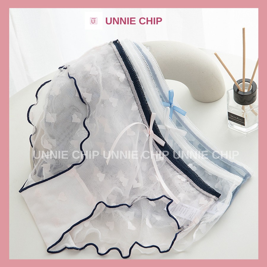 Quần lót ren trái tim đính nơ sexy gợi cảm quyến rũ thoáng khí Hàn Quốc QL026 | BigBuy360 - bigbuy360.vn