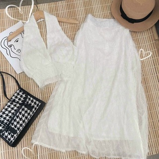 SET ÁO LÔNG CỔ YẾM KÈM CHÂN VÁY