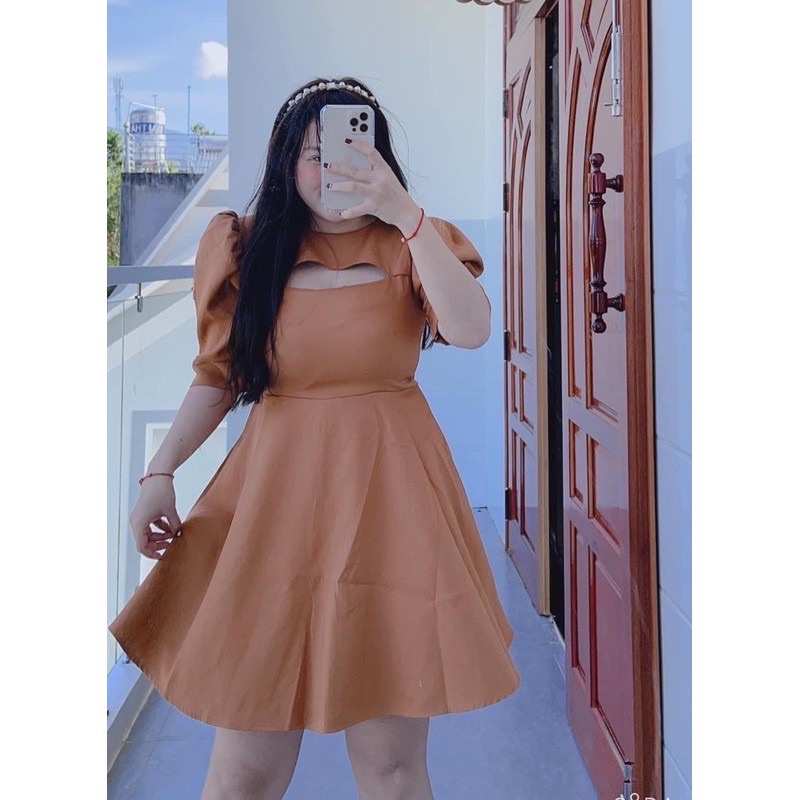 Đầm xoè khoét ngực bigsize 50-90kg