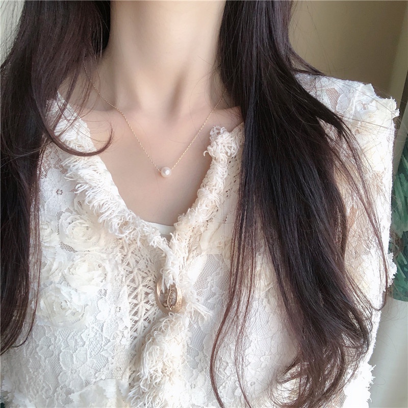 Vòng cổ Ngọc Trai Phong Cách Hàn Quốc Đơn Giản Cho Nữ