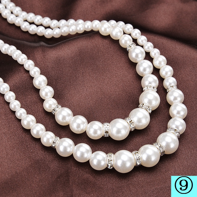 Dây Chuyền Hai Lớp Đính Ngọc Trai Thời Trang Thu Đông Phong Cách Mới Cho Nữ