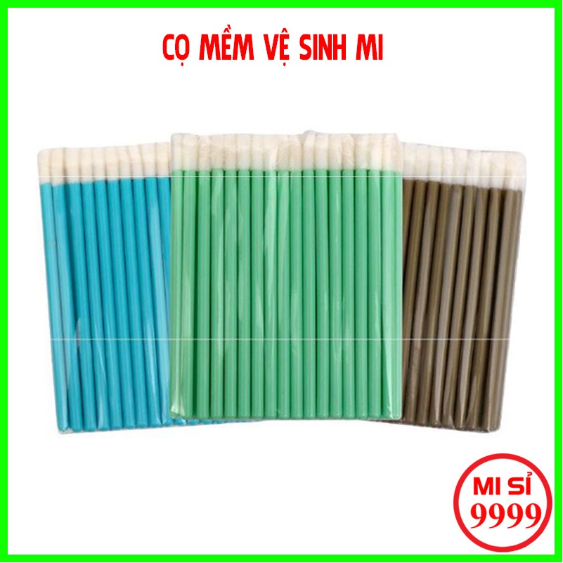 Cọ mềm 50 cây,Tăm bông vệ sinh mi, tăm tháo mi đầu to