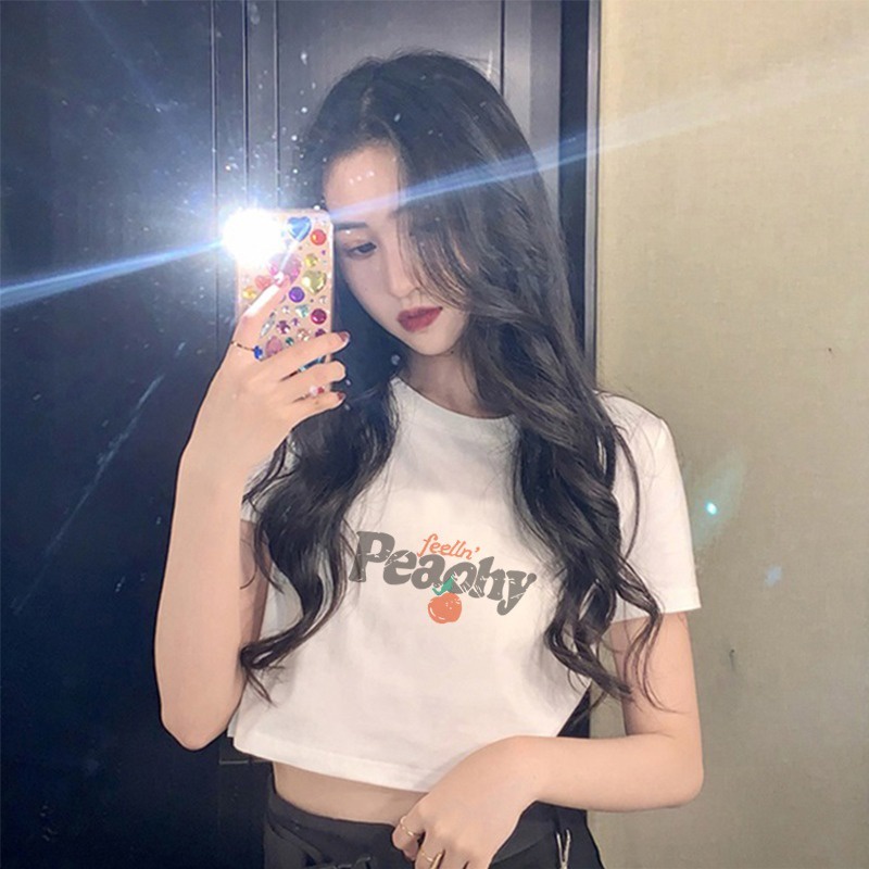 Áo Thun Lửng In Họa Tiết Dễ Phối Đồ