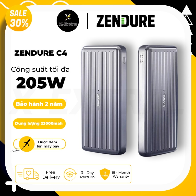 Pin sạc dự phòng Zendure C4 ZDPBC4PD 23.000mAh - 205W hổ trợ sạc nhanh QC/PD/PPS - bảo hành 12 tháng