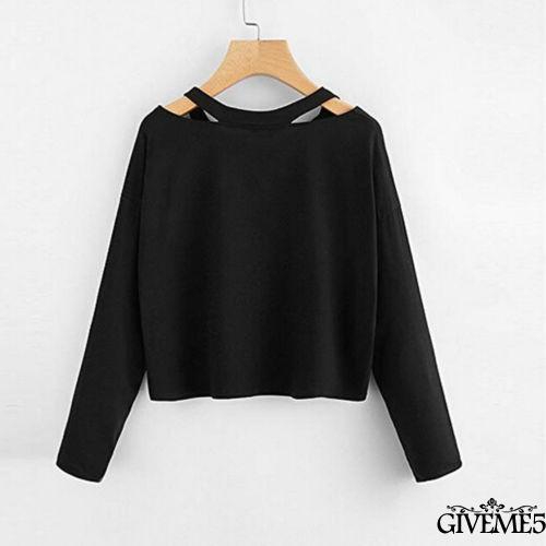 Áo Croptop Tay Dài Dáng Rộng Thoải Mái Đơn Giản Thời Trang