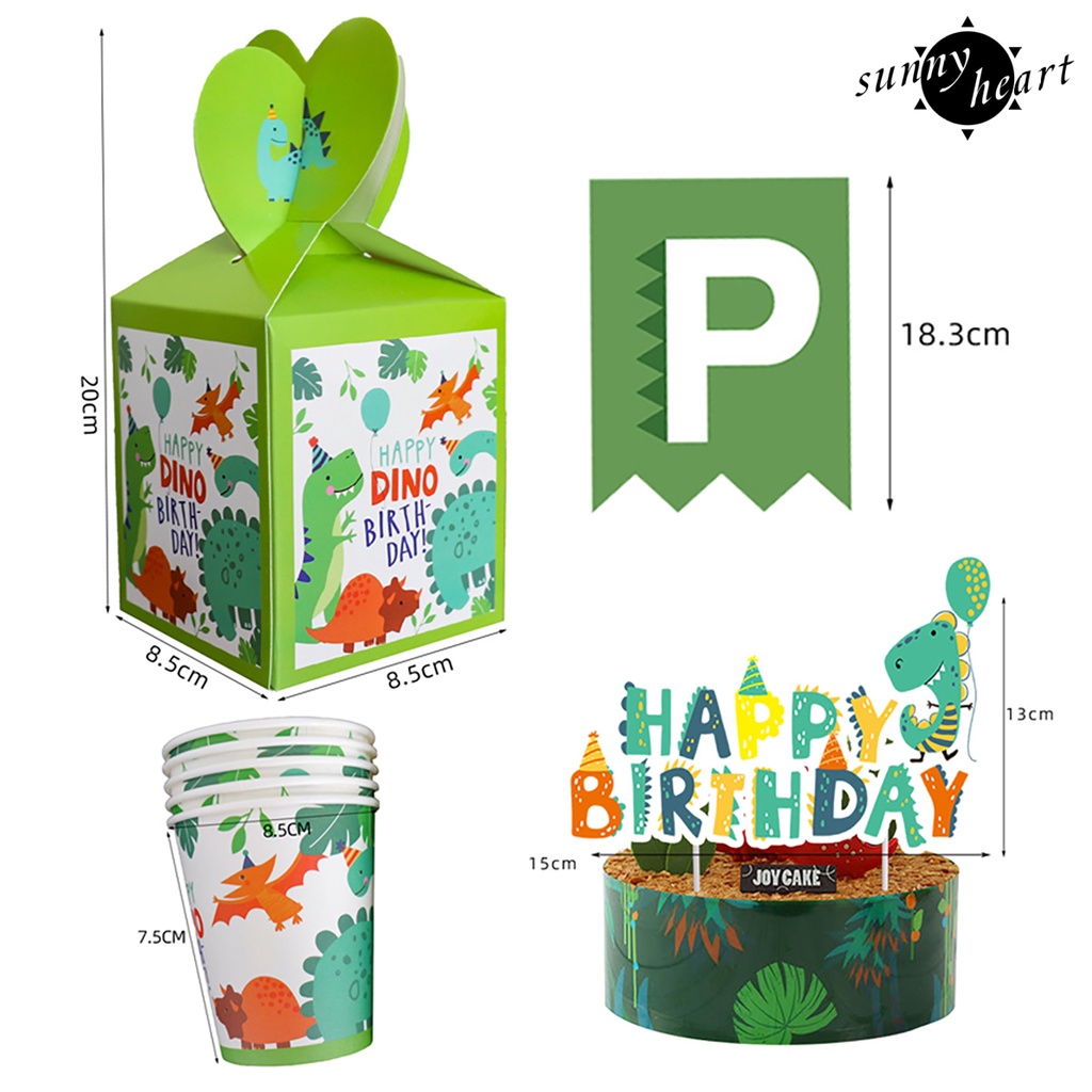 Set 1 Bộ Khăn Trải Bàn Ăn Sử Dụng 1 Lần In Họa Tiết Khủng Long Hoạt Hình Tiện Dụng Cho Tiệc Cưới