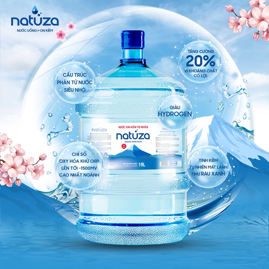 Nước uống ion kiềm Natuza bình 19L pH 8.5