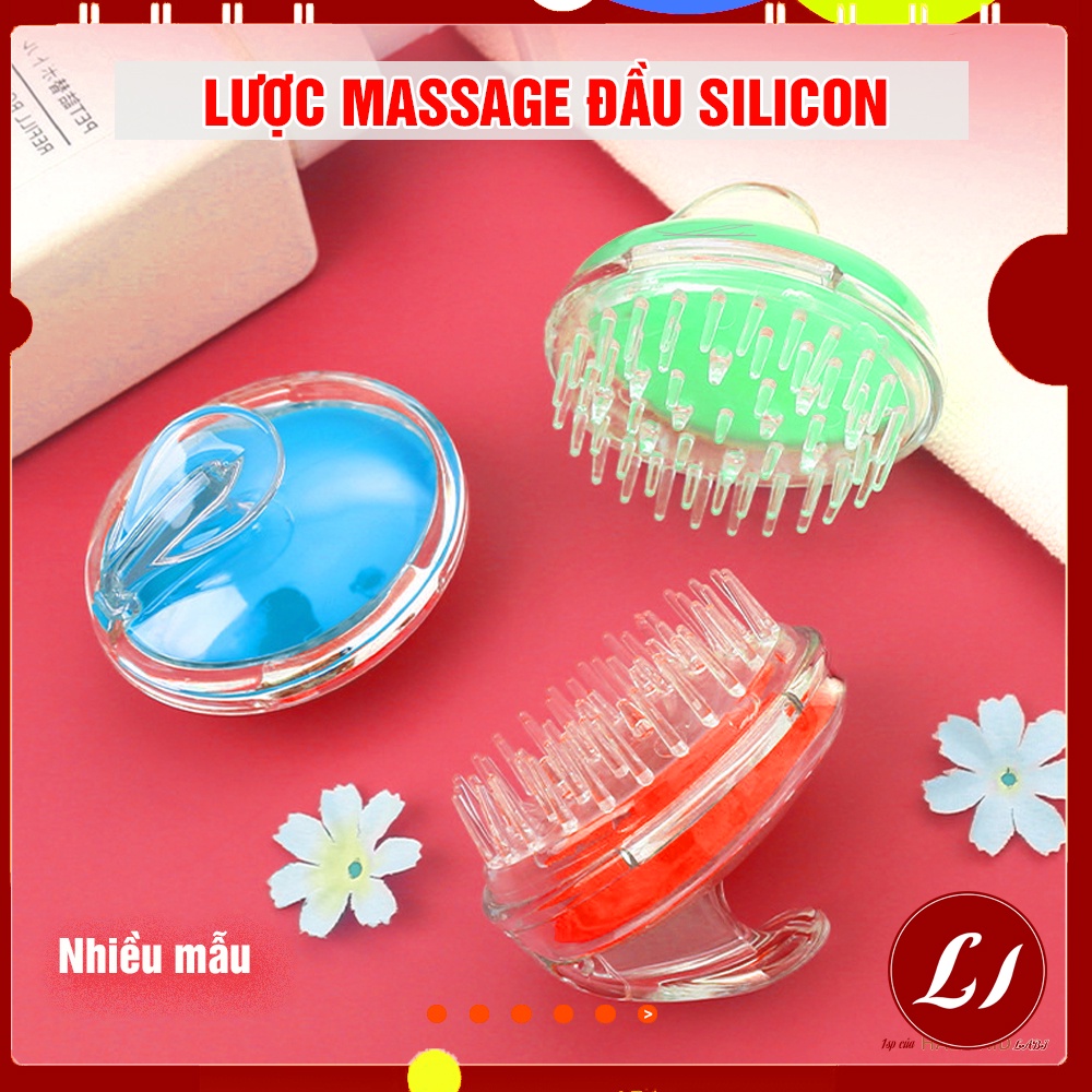 Lược massage đầu silicon, gội đầu tiện lợi, đa năng