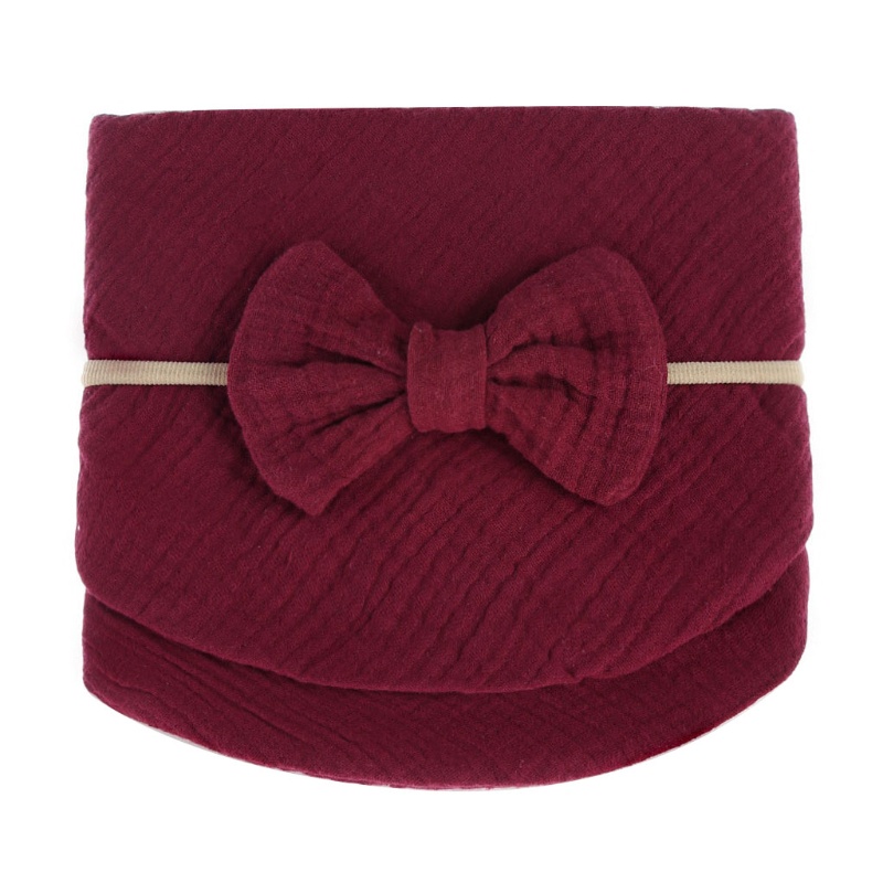 Bộ 2 Khăn Cotton Nguyên Chất Tái Sử Dụng Kèm Băng Đô Mini Cho Trẻ Sơ Sinh
