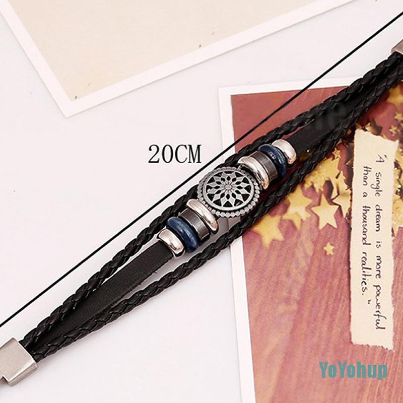 Vòng Tay Da Pu Mặt Hình Vô Cực Phong Cách Punk Thời Trang Cho Nam Và Nữ