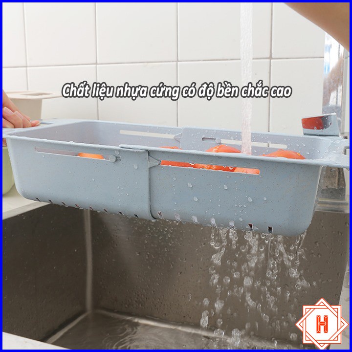 Rổ gác bồn rửa chén điều chỉnh kích thước tiện dụng phù hợp mọi kiểu bồn, Khay gác bồn rửa bát co giản nhựa cao cấp