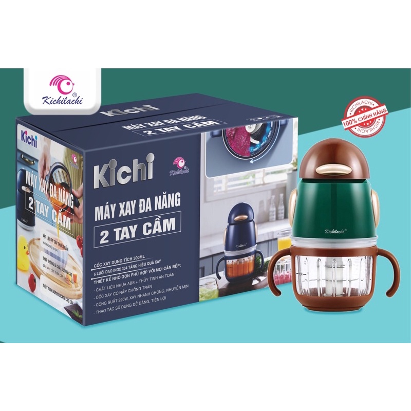Máy Xay Đa Năng 2 Tay Cầm Kichilachi Phiên Bản Nâng Cấp 2 Quai Cầm Chắc Chắn Xay Đồ Ăn Dặm Cho Bé