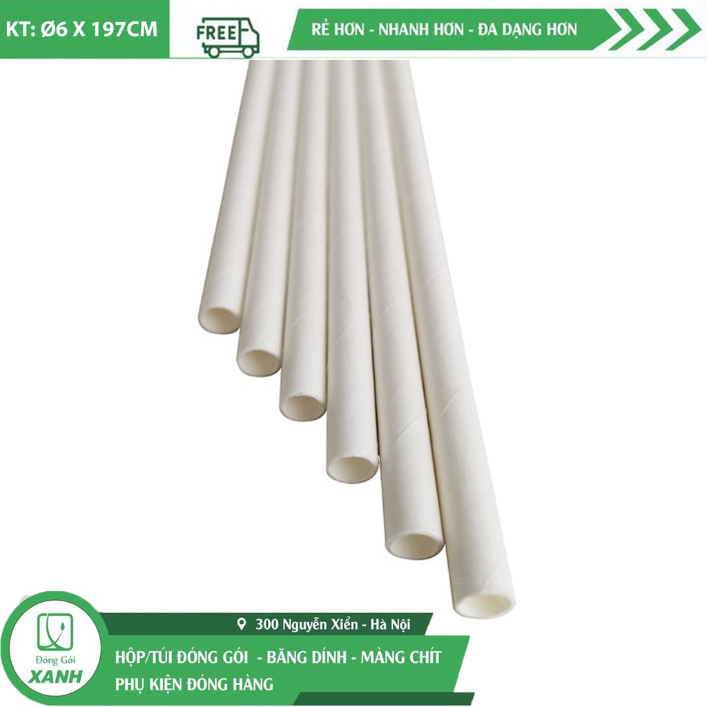 100 Ống hút giấy Ø 6 x 197 cm