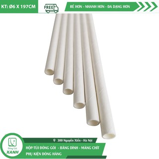 100 Ống hút giấy Ø 6 x 197 cm