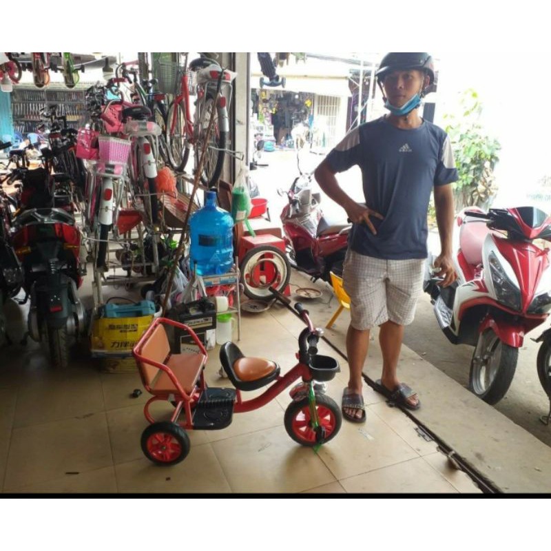 Xe đạp trẻ em xích lô cỡ đại 2 ghế cho bé