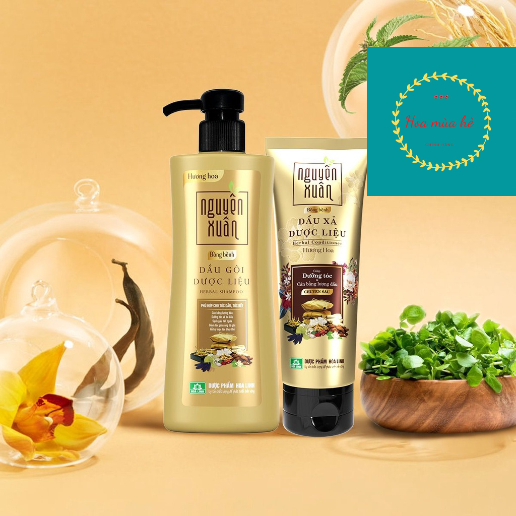 combo dầu gội 250ml và dầu xả 180ml nguyên xuân bồng bềnh hương hoa chính hãng