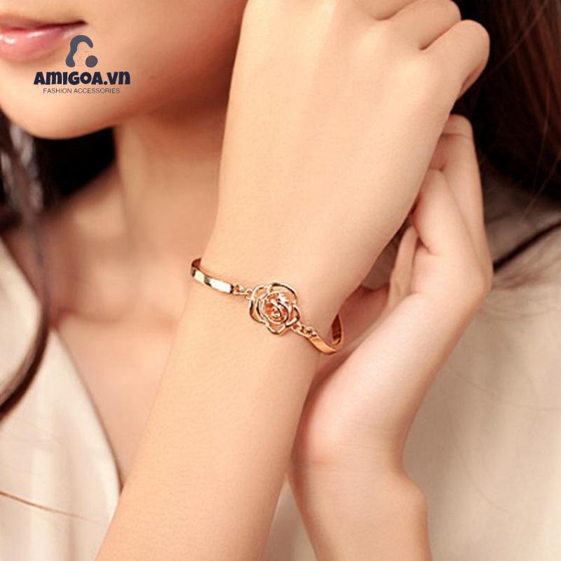 ✨✨Vòng tay đính đá mặt hoa hồng sang trọng