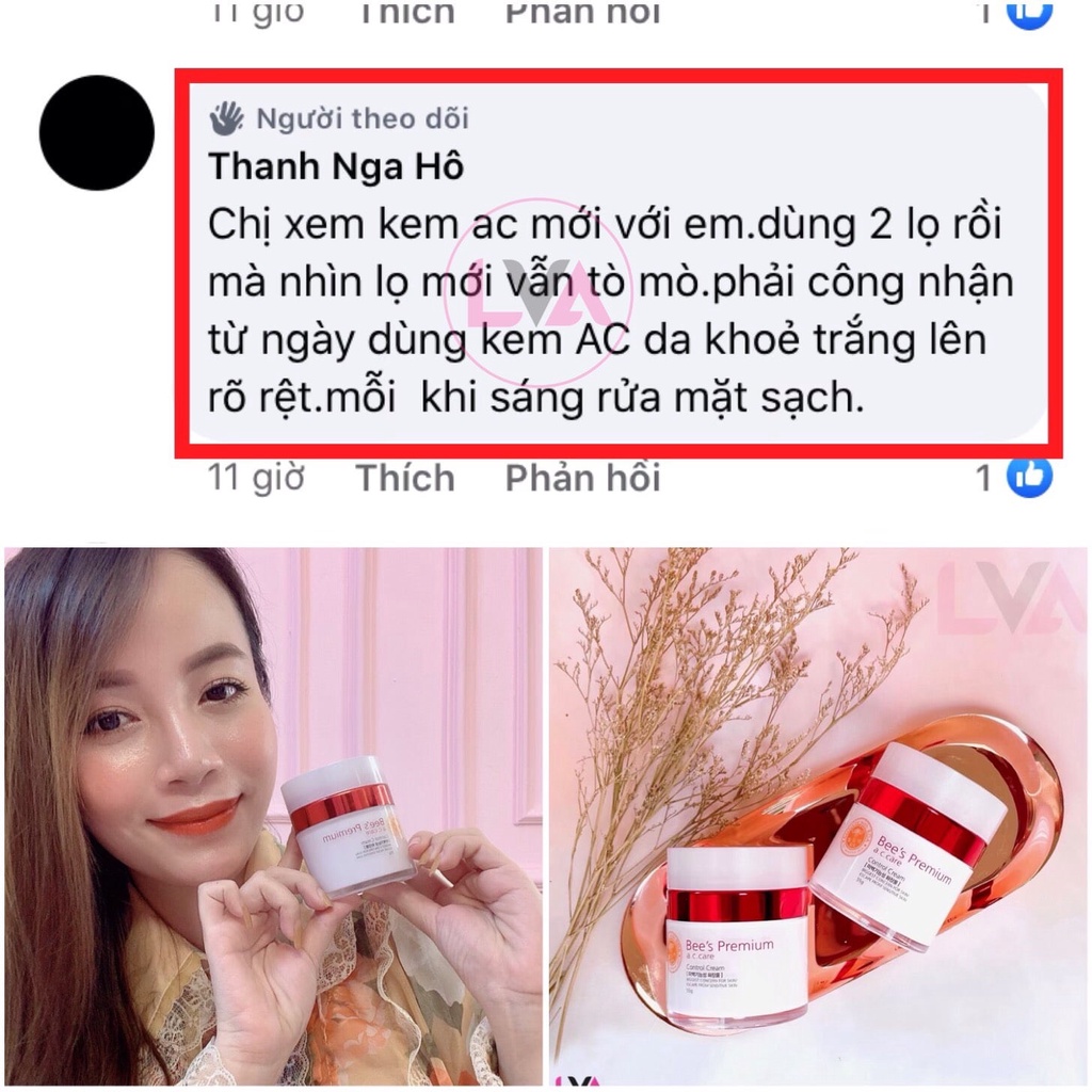 Kem dưỡng ngừa mụn, mờ thâm nám từ nọc ong AC Care Bee's Premium Control Cream 55g phiên bản 2022