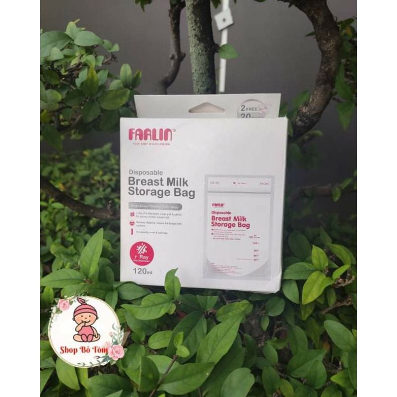 Túi trữ sữa tiệt trùng farlin 120ml hộp 20 túi