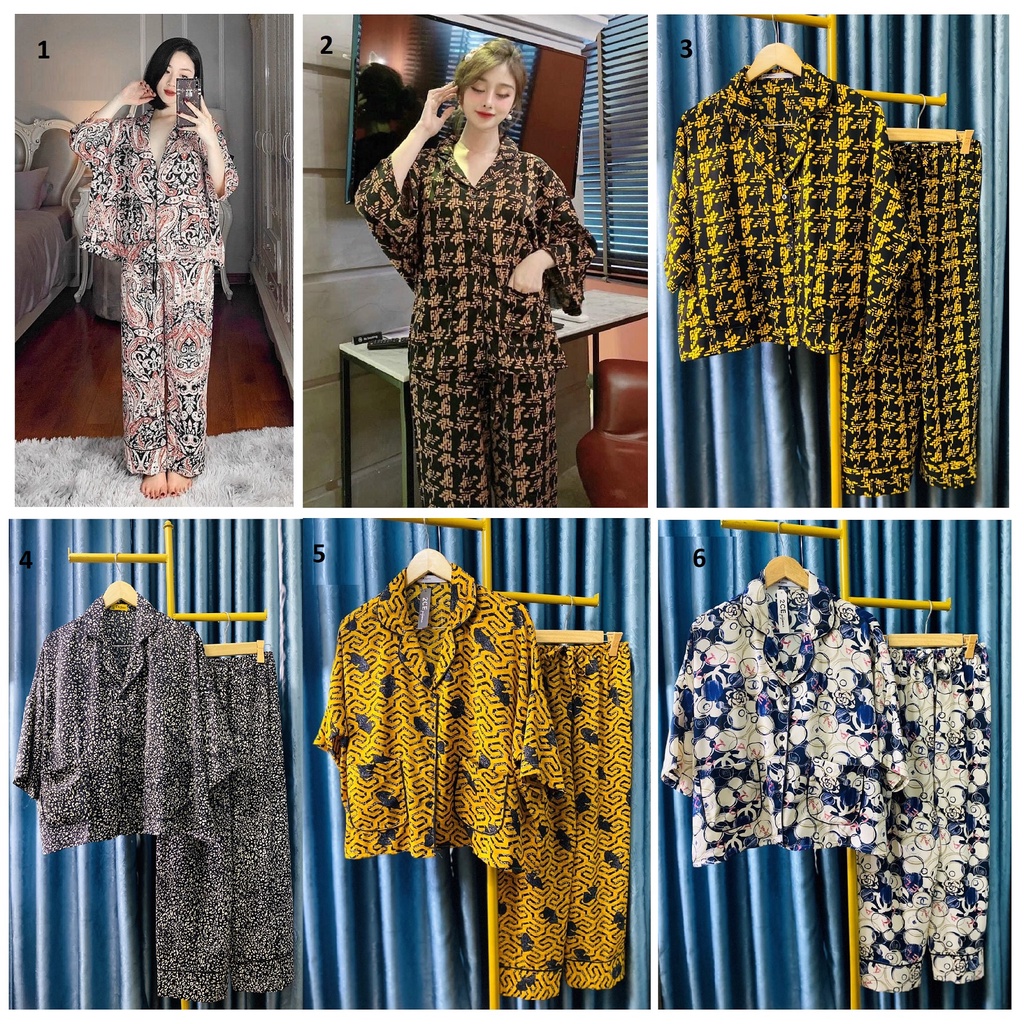 Đồ Bộ Lụa Mai Ngo - Lụa 100D - Cánh Dơi Quần Dài  -