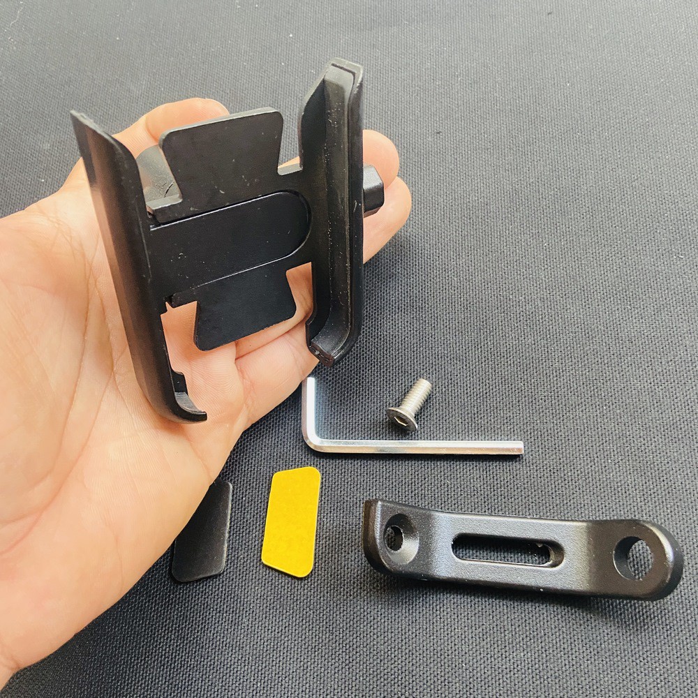 ( XẢ HÀNG ) GIÁ ĐỞ GẮN ĐIỆN THOẠI XOAY 360 ĐỘ CHO XE MÁY FULL NHÔM SƠN ĐEN CÁ TÍNH