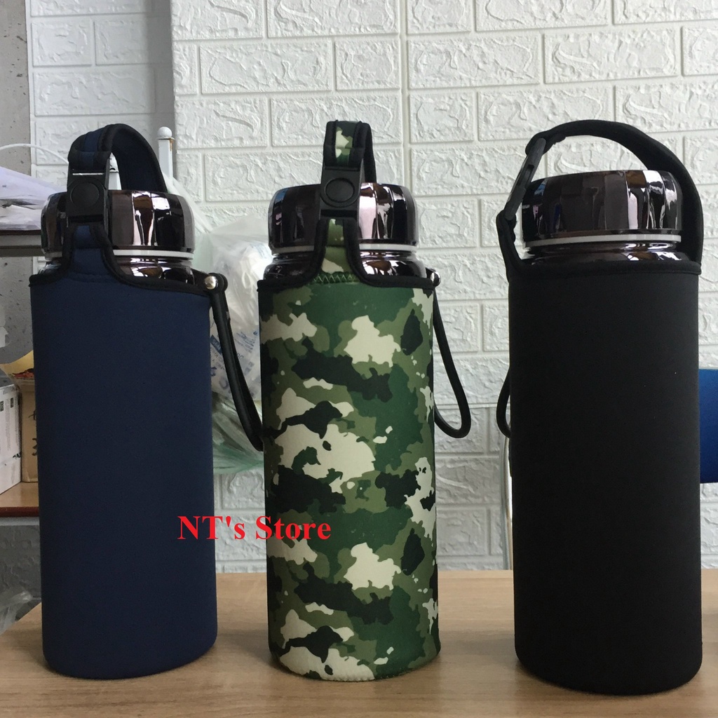Túi đựng bình nước, túi đựng bình giữ nhiệt 1500ml, 1200m, 1000ml vải chống thấm, chống va đập có quai đeo