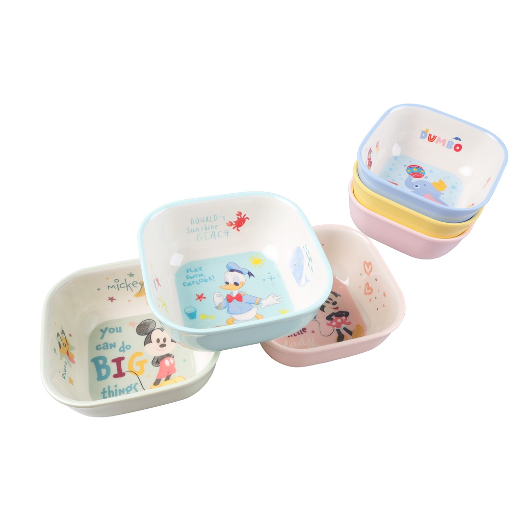 Chén Melamine vuông 2 màu Disney