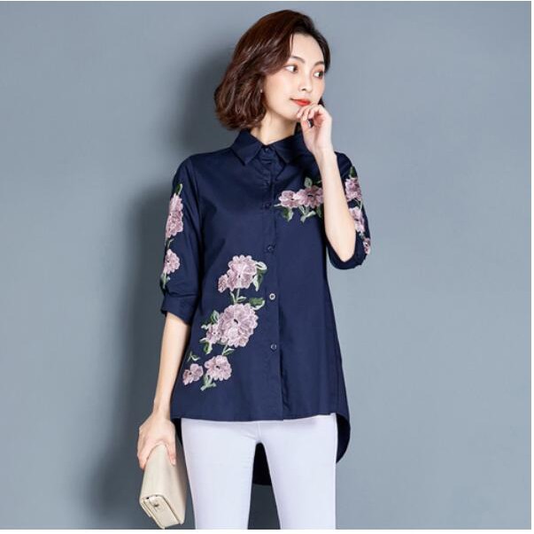 Áo thun nữ tay dài thêu hoạ tiết | BigBuy360 - bigbuy360.vn