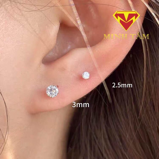 BÔNG TAI NỤ ĐÁ BẠC Ý SILVER S925💎KHUYÊN TAI NỤ ĐÁ BẠC S925