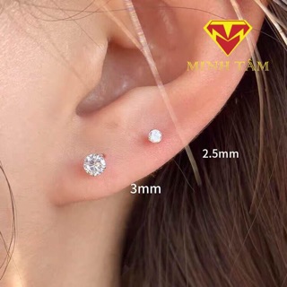 BÔNG TAI NỤ ĐÁ BẠC Ý SILVER S925💎KHUYÊN TAI NỤ ĐÁ BẠC S925