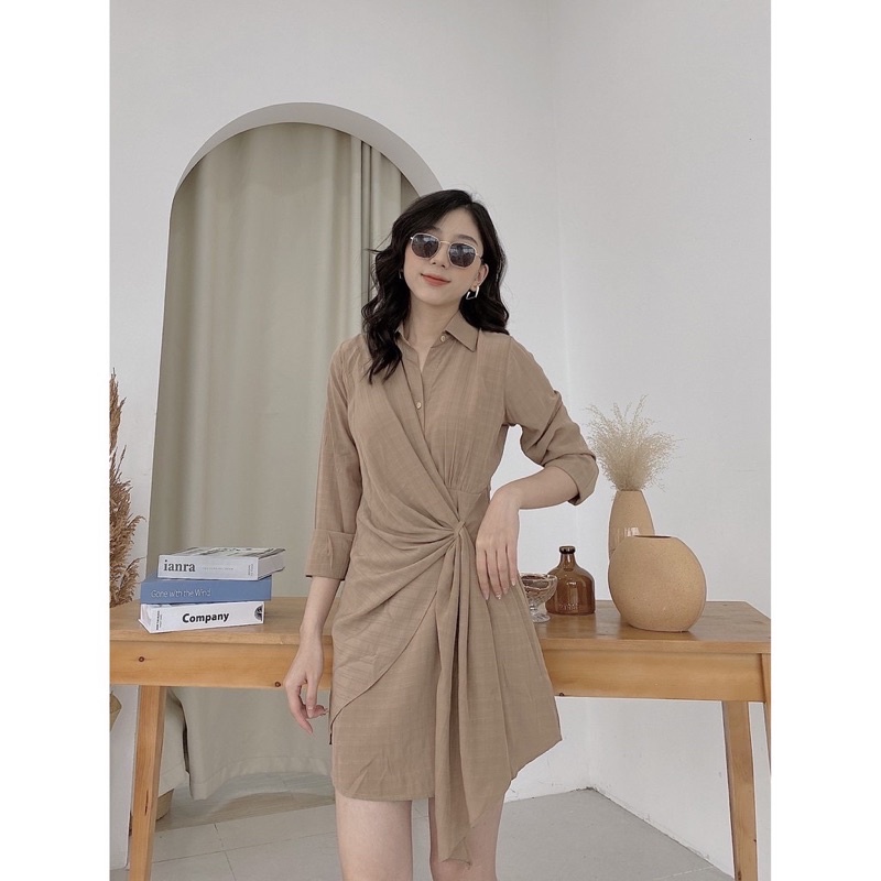 Váy vắt vạt nâu Tingoan