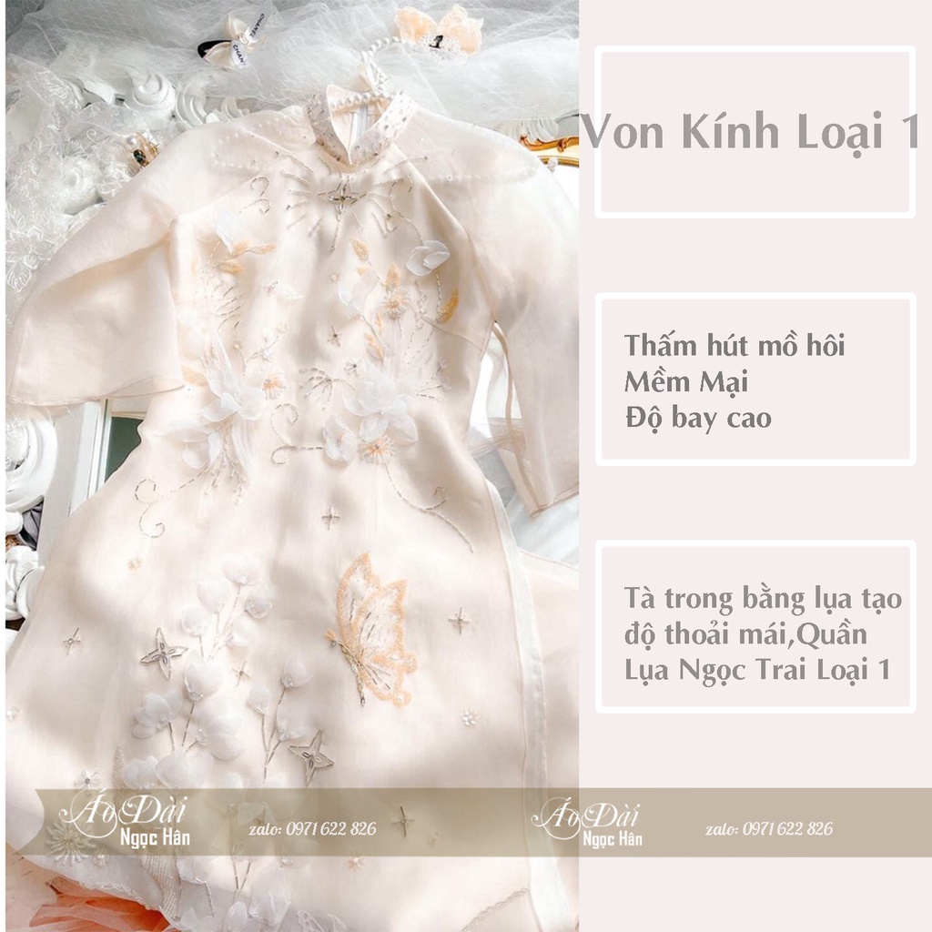 Áo Dài Cách Tân Nữ Tay Ngắn Thủ Công Cao Cấp A15