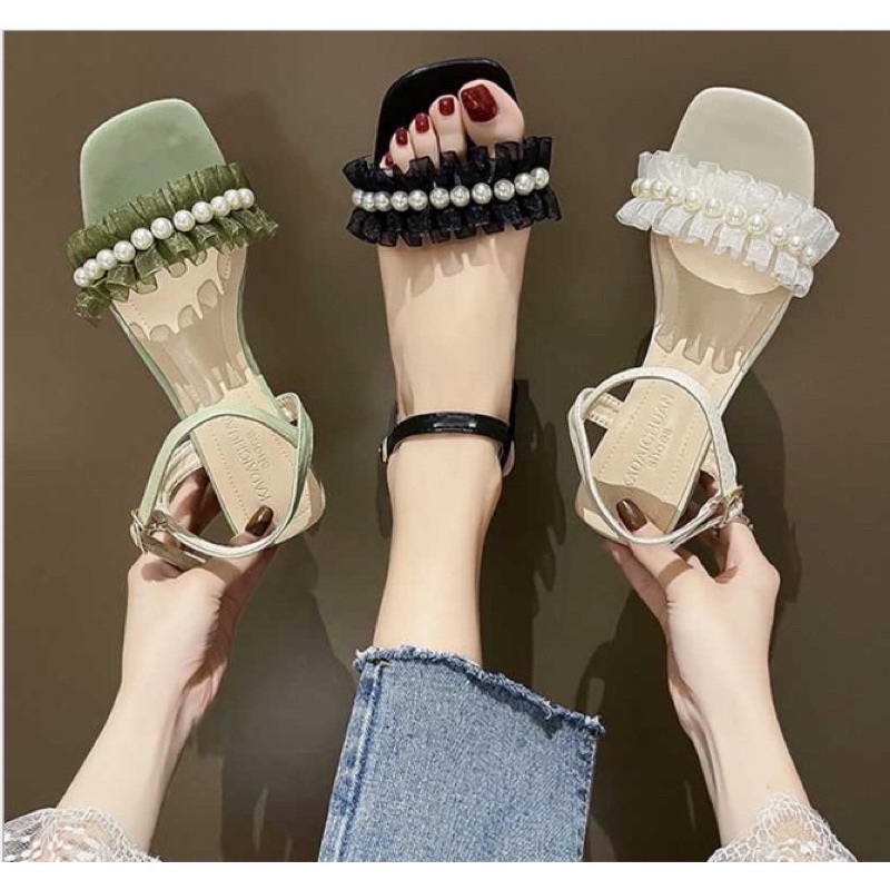 Sandal nư nơ đính ngọc 3cm ( hàng loại đẹp) mã Hh34